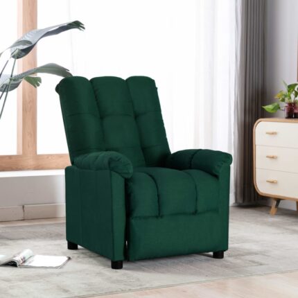 Fauteuil inclinable Vert foncé Tissu