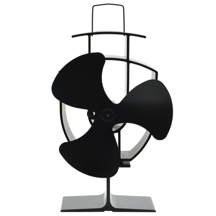 Ventilateur de poêle alimenté par chaleur 3 pales Noir – Image 1