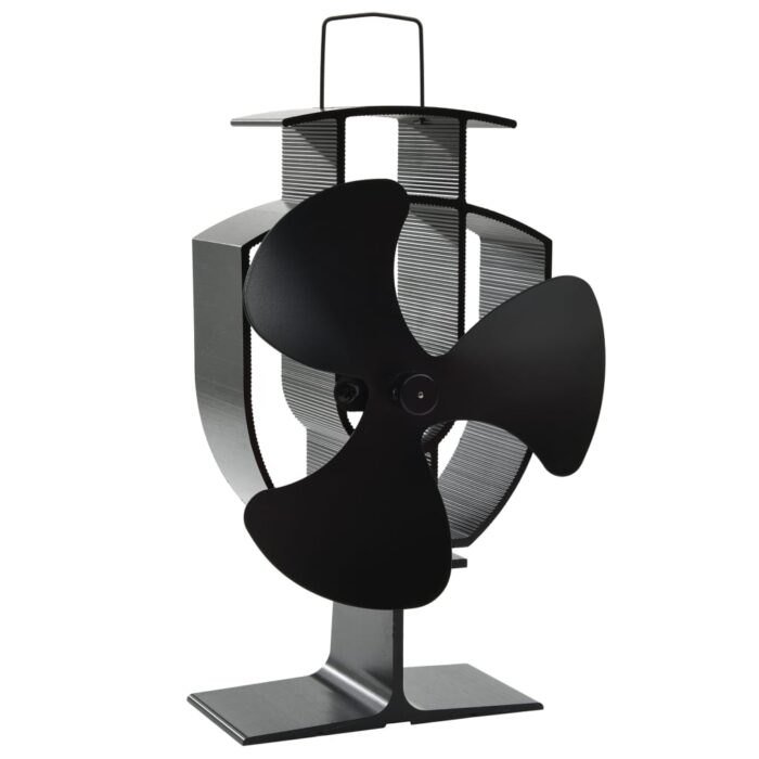 Ventilateur de poêle alimenté par chaleur 3 pales Noir – Image 2