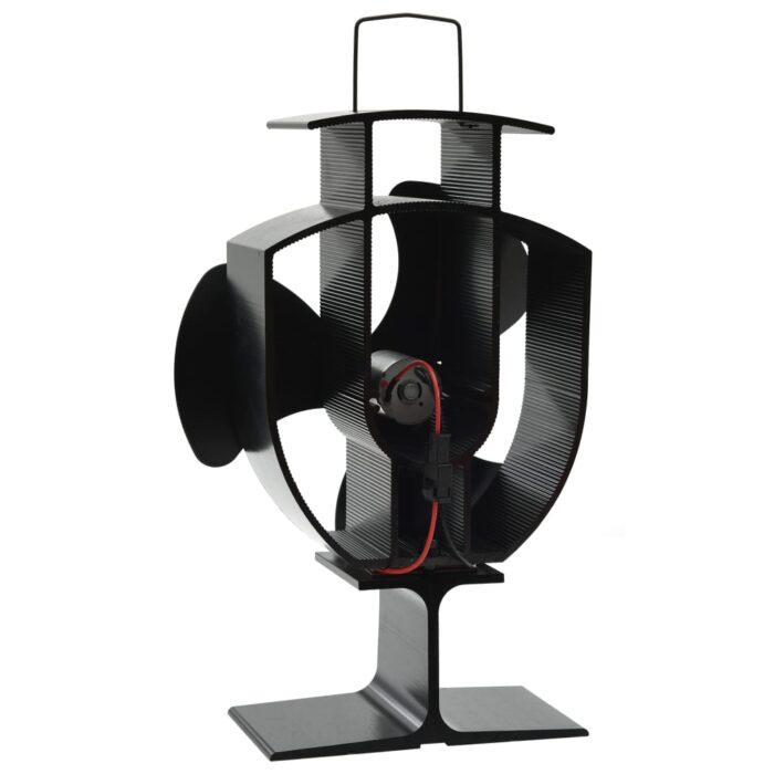 Ventilateur de poêle alimenté par chaleur 3 pales Noir – Image 3