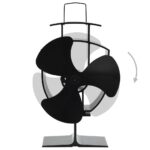 Ventilateur de poêle alimenté par chaleur 3 pales Noir – Image 4