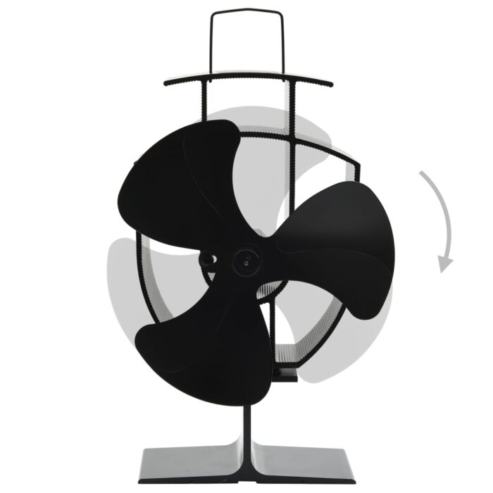 Ventilateur de poêle alimenté par chaleur 3 pales Noir – Image 4
