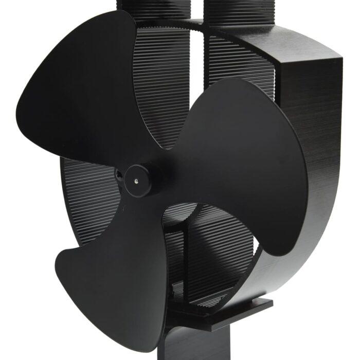 Ventilateur de poêle alimenté par chaleur 3 pales Noir – Image 5