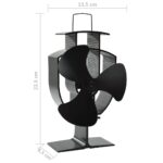 Ventilateur de poêle alimenté par chaleur 3 pales Noir – Image 7