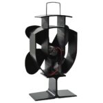 Ventilateur de poêle alimenté par chaleur 4 pales Noir – Image 3