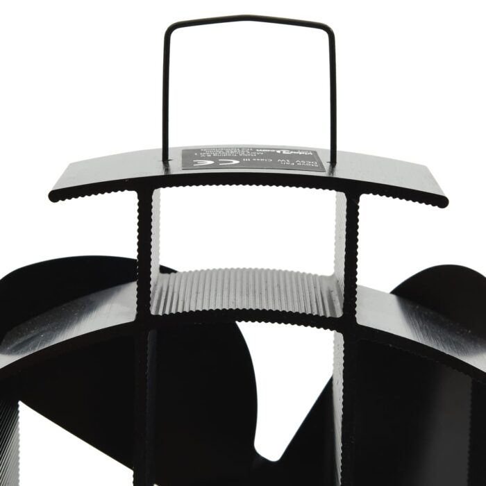 Ventilateur de poêle alimenté par chaleur 4 pales Noir – Image 6
