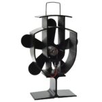 Ventilateur de poêle alimenté par chaleur 5 pales Noir – Image 3