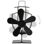 Ventilateur de poêle alimenté par chaleur 5 pales Noir – Image 4