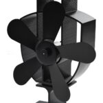 Ventilateur de poêle alimenté par chaleur 5 pales Noir – Image 5