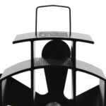 Ventilateur de poêle alimenté par chaleur 5 pales Noir – Image 6