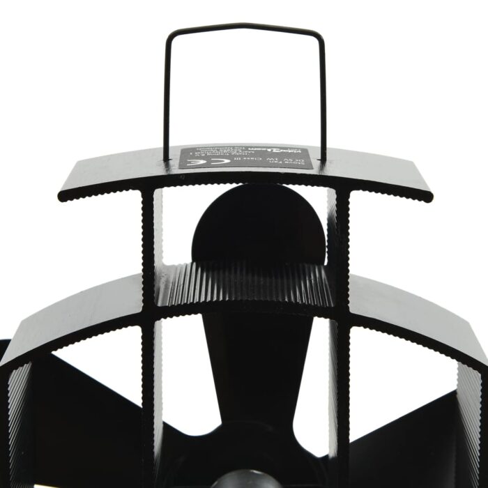 Ventilateur de poêle alimenté par chaleur 5 pales Noir – Image 6