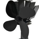 Ventilateur de poêle alimenté par chaleur 4 pales Noir – Image 3