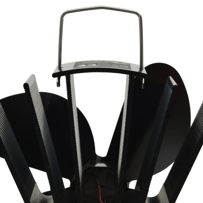 Ventilateur de poêle alimenté par chaleur 4 pales Noir – Image 4
