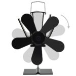 Ventilateur de poêle alimenté par chaleur 5 pales Noir – Image 2
