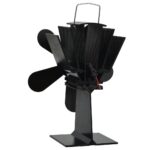 Ventilateur de poêle alimenté par chaleur 5 pales Noir – Image 3