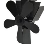 Ventilateur de poêle alimenté par chaleur 5 pales Noir – Image 4