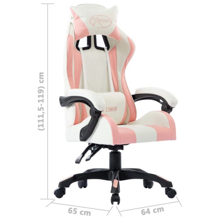 Fauteuil de jeux vidéo Rose Similicuir – Image 6