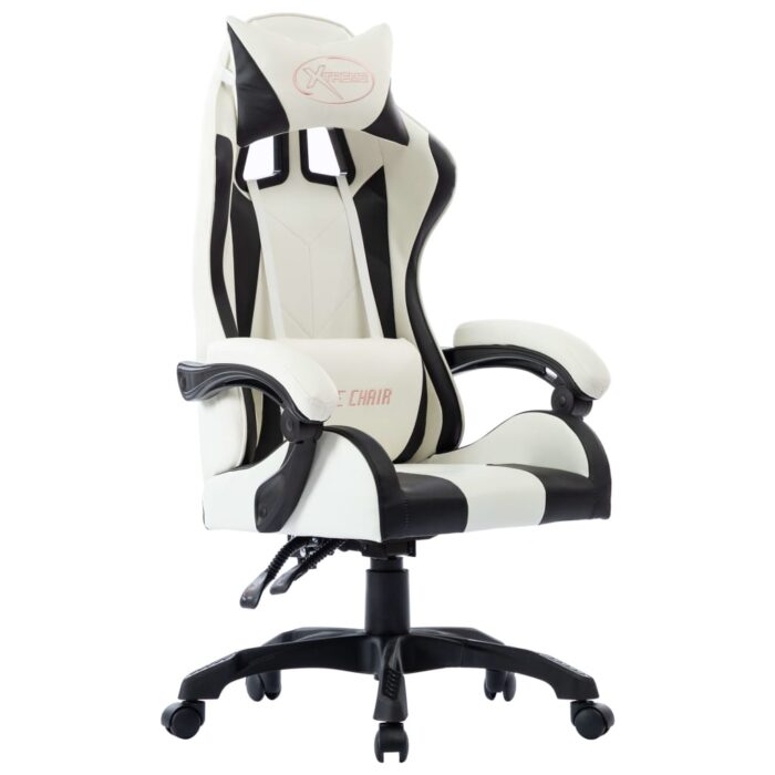 Fauteuil de jeux vidéo Blanc Similicuir – Image 1