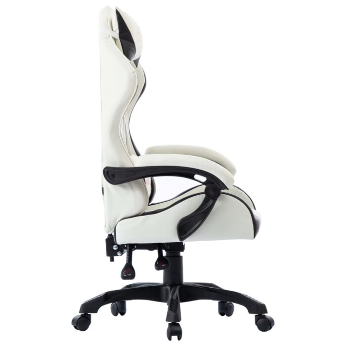 Fauteuil de jeux vidéo Blanc Similicuir – Image 2