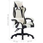 Fauteuil de jeux vidéo Blanc Similicuir – Image 6