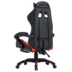 Fauteuil de jeux vidéo et repose-pied Rouge et noir Similicuir – Image 4