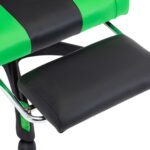 Fauteuil de jeux vidéo avec repose-pied Vert et noir Similicuir – Image 5