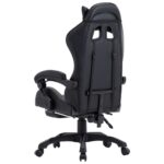Fauteuil de jeux vidéo avec repose-pied Gris et noir Similicuir – Image 4