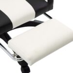 Fauteuil de jeux vidéo et repose-pied Noir et blanc Similicuir – Image 5