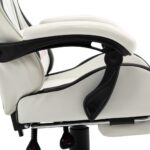 Fauteuil de jeux vidéo et repose-pied Noir et blanc Similicuir – Image 6