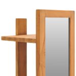 Miroir mural avec étagères 30x30x120 cm Bois de teck massif – Image 3