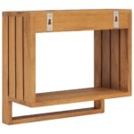 Porte-serviette mural 35x20x35 cm Bois de teck solide – Image 3