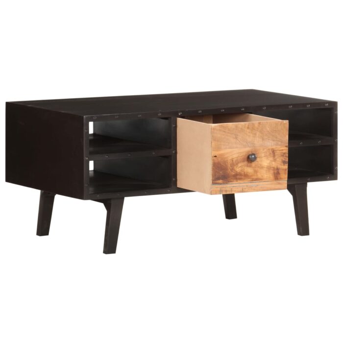 Table basse 100x50x45 cm Bois de récupération massif – Image 3