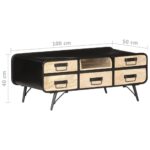 Table basse 100x50x40 cm Bois de manguier massif – Image 6