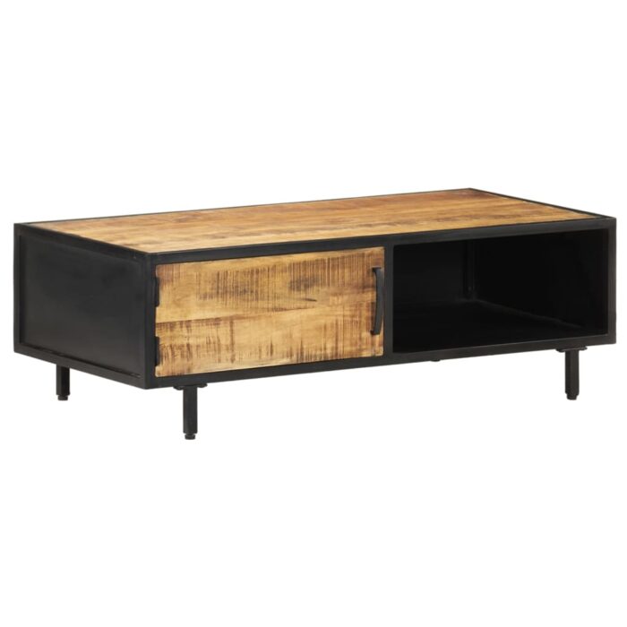 Table basse 105x50x35 cm Bois de manguier brut – Image 10