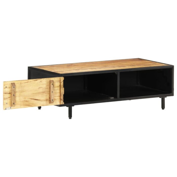 Table basse 105x50x35 cm Bois de manguier brut – Image 3