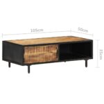 Table basse 105x50x35 cm Bois de manguier brut – Image 6