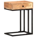 Table d'appoint en forme d'U 45x30x61 cm Bois d'acacia massif – Image 10