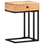 Table d'appoint en forme d'U 45x30x61 cm Bois d'acacia massif – Image 11