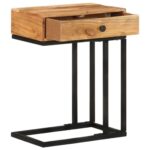 Table d'appoint en forme d'U 45x30x61 cm Bois d'acacia massif – Image 2