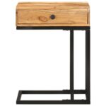 Table d'appoint en forme d'U 45x30x61 cm Bois d'acacia massif – Image 3