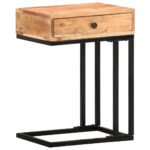 Table d'appoint en forme d'U 45x30x61 cm Bois d'acacia massif – Image 9
