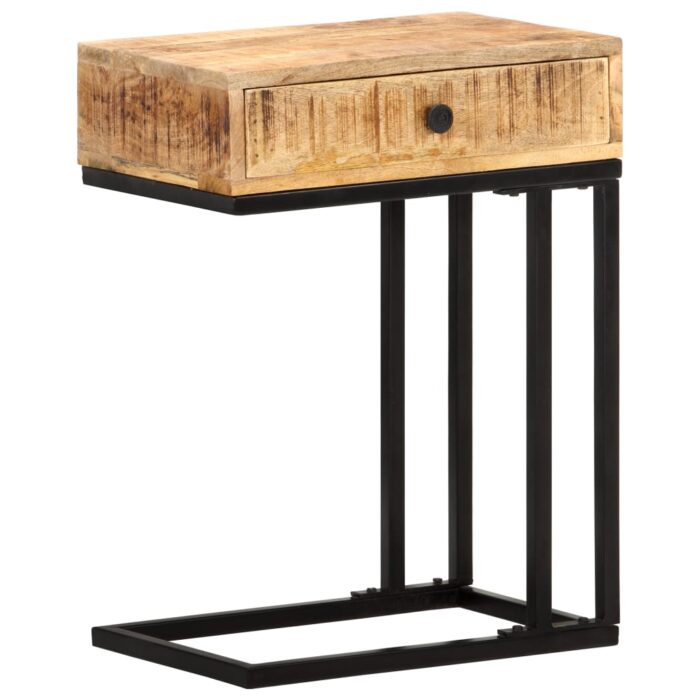 Table d'appoint en forme d'U 45x30x61cm Bois de manguier massif – Image 1