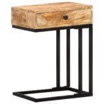 Table d'appoint en forme d'U 45x30x61cm Bois de manguier massif – Image 11