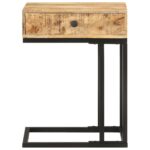 Table d'appoint en forme d'U 45x30x61cm Bois de manguier massif – Image 2