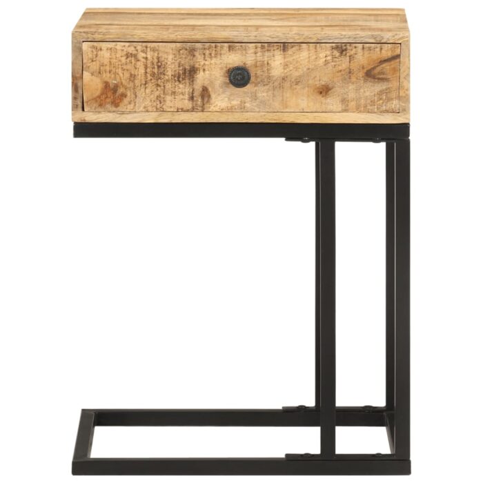 Table d'appoint en forme d'U 45x30x61cm Bois de manguier massif – Image 2