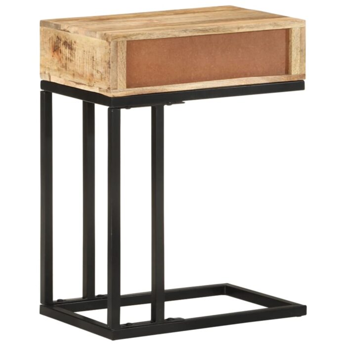 Table d'appoint en forme d'U 45x30x61cm Bois de manguier massif – Image 3