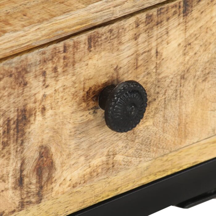 Table d'appoint en forme d'U 45x30x61cm Bois de manguier massif – Image 5