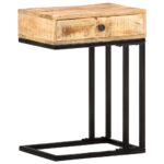 Table d'appoint en forme d'U 45x30x61cm Bois de manguier massif – Image 9