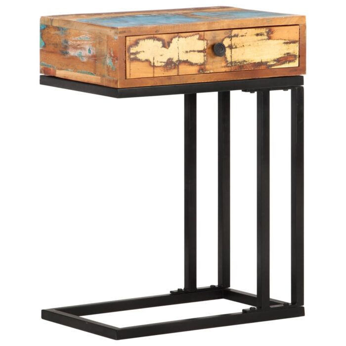 Table d'appoint en U 45x30x61 cm Bois de récupération massif – Image 1