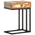 Table d'appoint en U 45x30x61 cm Bois de récupération massif – Image 10